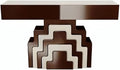 Modern Artistic Vintage-Style Entryway Console Table with Geometric Base for Hallway & Living Room Zevon
