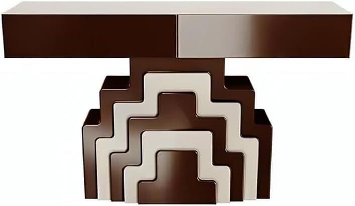 Modern Artistic Vintage-Style Entryway Console Table with Geometric Base for Hallway & Living Room Zevon