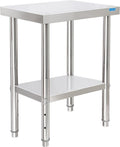 18x24-Inch Stainless Steel Commercial Kitchen Prep & Work Table with Adjustable Undershelf NSF Zevon