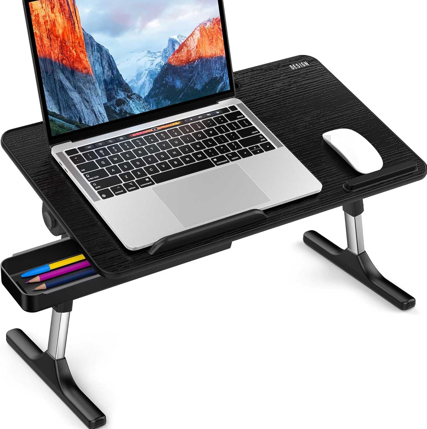 LT05 Adjustable Portable Laptop Lap Desk Foldable Standing Bed Tray for Sofa Reading & Writing Medium Black Zevon