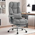 Efomao Executive Fabric Office Chair with Footrest Soft-Cushioned Big & Tall Computer Desk Chair Grey Zevon
